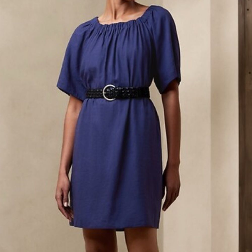 Banana Republic Navy Linen Blend Dress, Medium